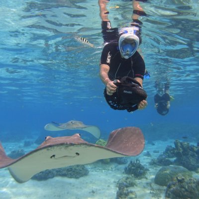 a person in a pool of water