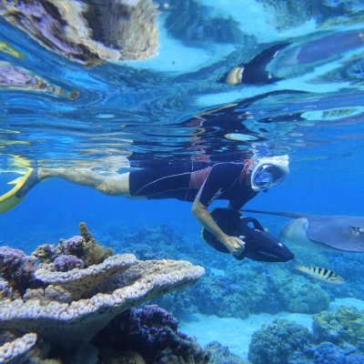 a person in a pool of water